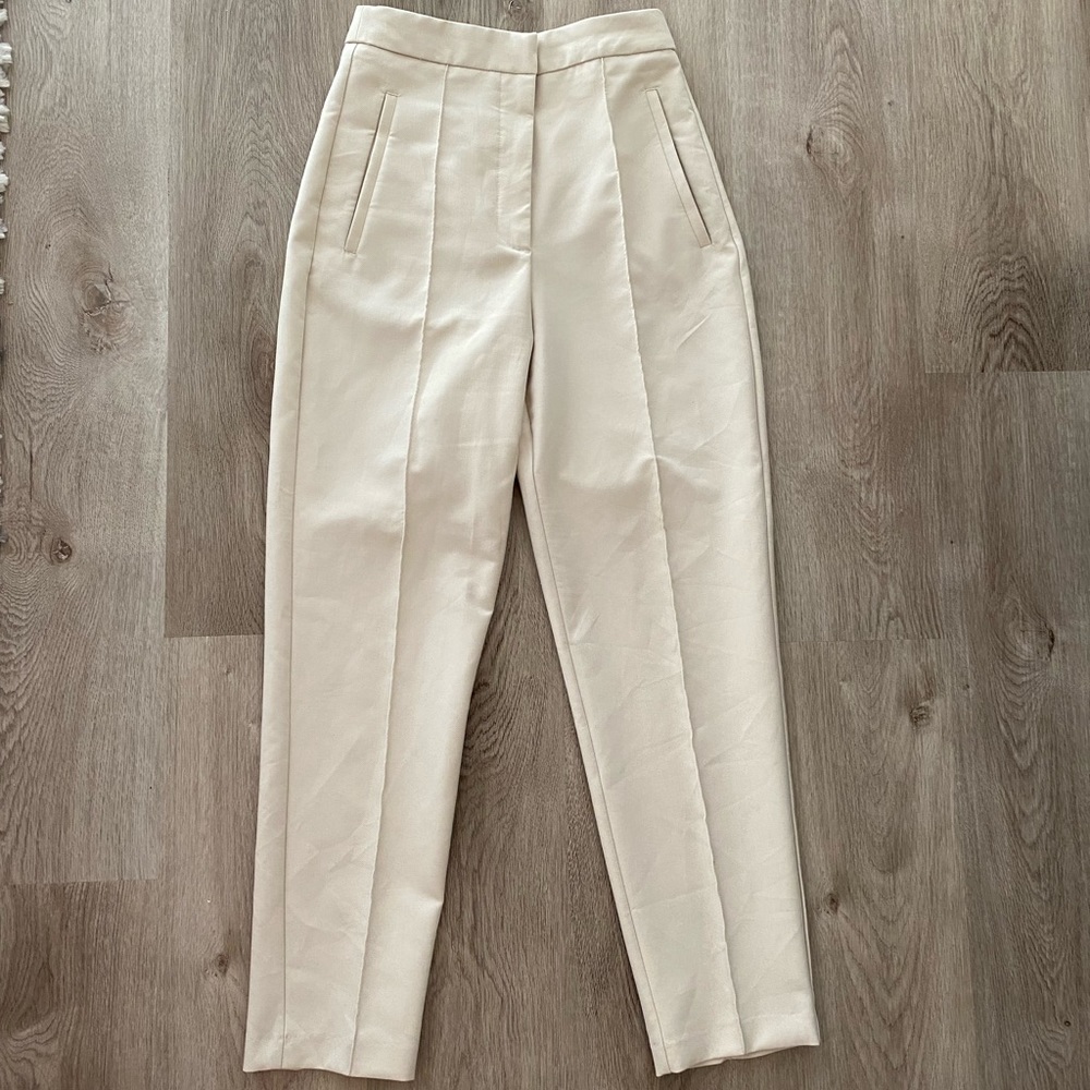 ZARA Beige High Waisted Trousers